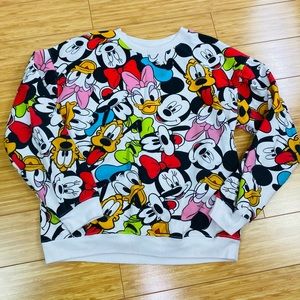 Disney Mickey & Friends All Over Print Pullover Sweatshirt Size Youth XL